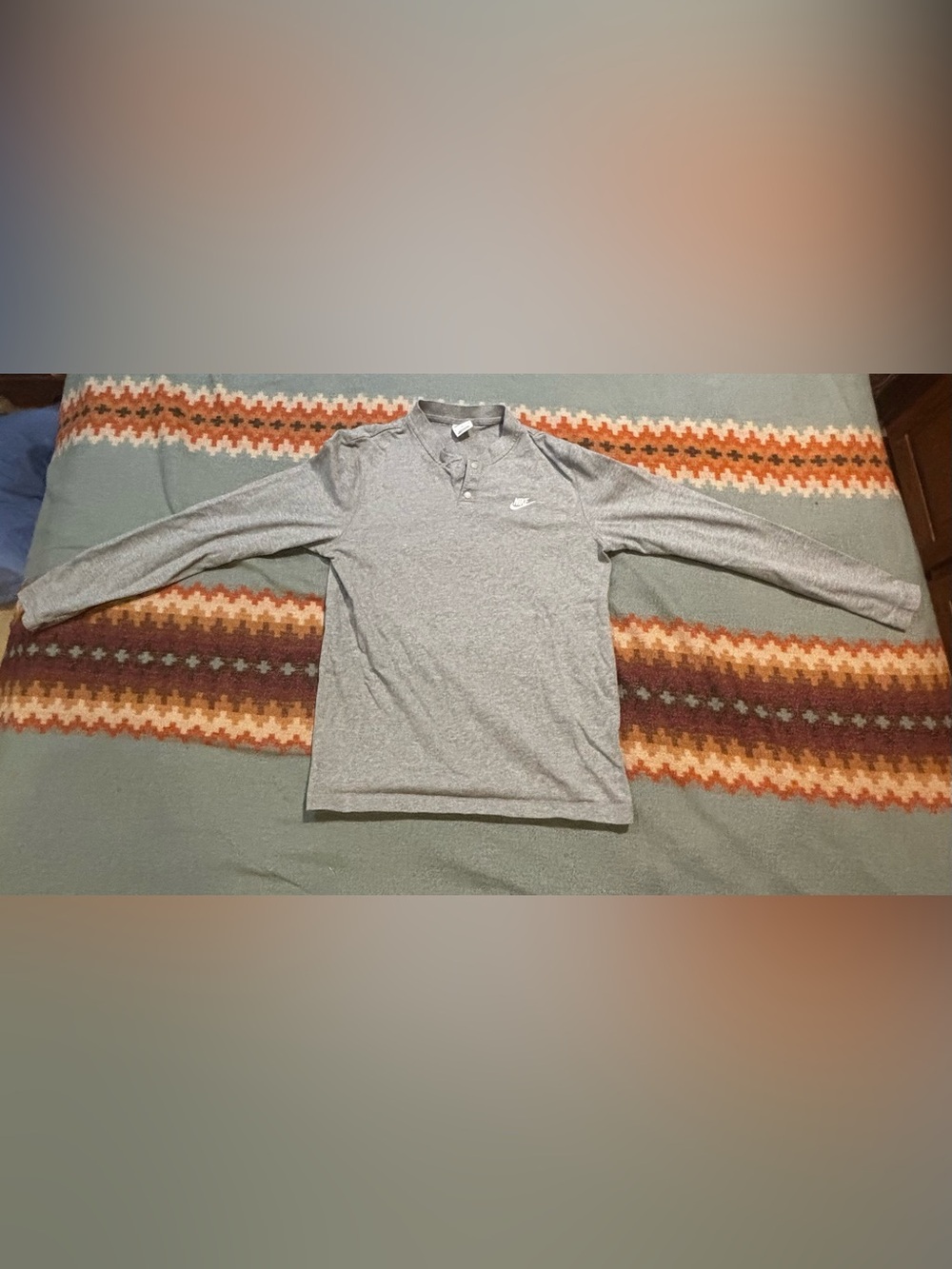 Nike Gray Long Sleeve Henley